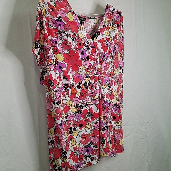 George Tops - George ..floral casual top, polyester, cap sleeves